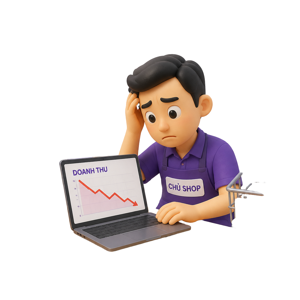 Chủ shop stress với doanh thu giảm